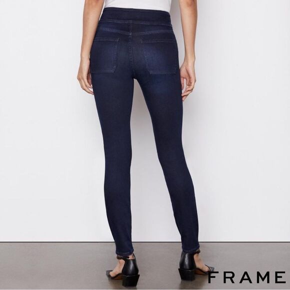 Frame **NWT** Le Francoise High-Rise Button-Trimmed Skinny Jeans in Paton Blue - Picture 9 of 9